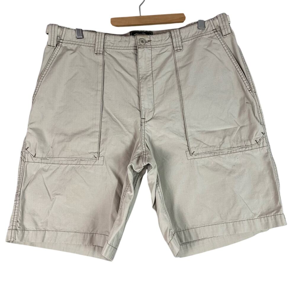 Vintage Eddie Bauer Ripstop Khaki Safari Shorts Men’s 38 Normcore Casual Basic